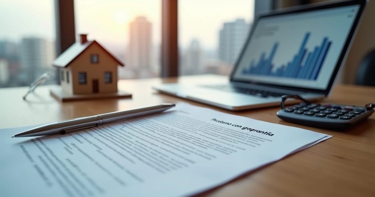 Vivienda usada como garantía en documentos de préstamo sobre escritorio